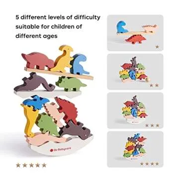 Dinosaur Wooden Stacking Blocks - Fun Educational Toys