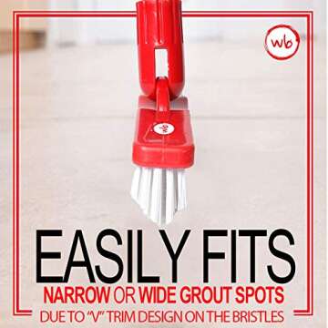 World's Best Grout Brush with Heavy Duty Telescopic Pole