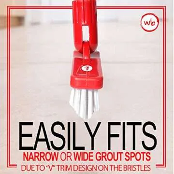 World's Best Grout Brush with Heavy Duty Telescopic Pole