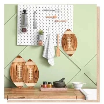 3 Pieces Football Cutting Board Football Serving Tray Hanging Football Gifts for Men Engraved Wooden Cutting Board Decoration for Kitchen Party Holiday Supplies Accessories, 3 Sizes (Dark Brown)