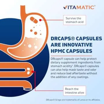 Vitamatic Lactobacillus Salivarius 2 Billion per DR Capsule - 60 Count - Digestive Support - Made with Prebiotic Inulin Fiber (1 Bottle)