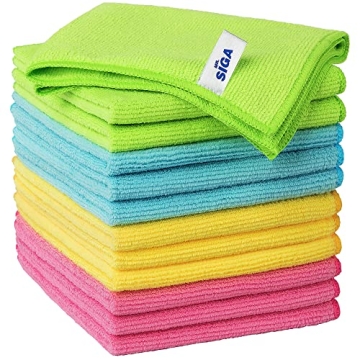 Ultra Soft Microfiber Cleaning Cloths Pack of 12 by MR.SIGA