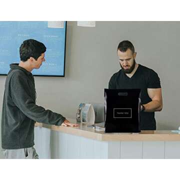 Purple Q Crafts Large Plastic Shopping Bags with Thank You Logo 16" x 18" Boutique Bags with Handles 100 Pack for Merchandise, Gifts, Trade Shows and More…