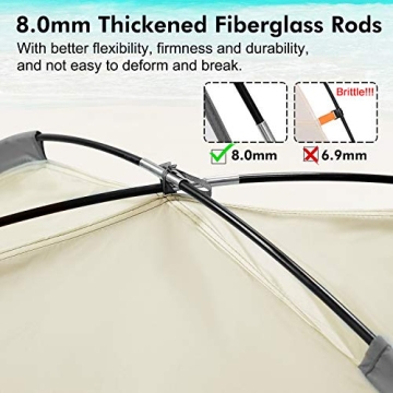 WhiteFang Beach Tent - Portable Sun Shade for 3