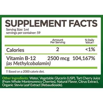 Bio Naturals Vitamin B12 Liquid Drops for Adults & Kids - 100% Natural Sublingual Methylcobalamin - Highest Absorption - Energy & Brain Booster Helps with Fatigue & Weakness - Wild Berry - 2 fl oz