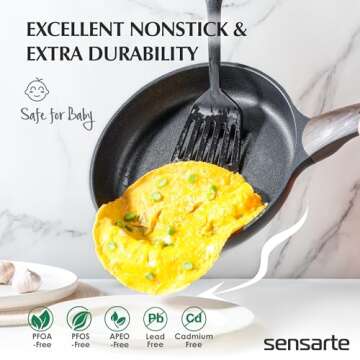SENSARTE Pots and Pans Set Nonstick, 14 Pcs Induction Cookware Sets, Non-toxic Non Stick Kitchen Coo...