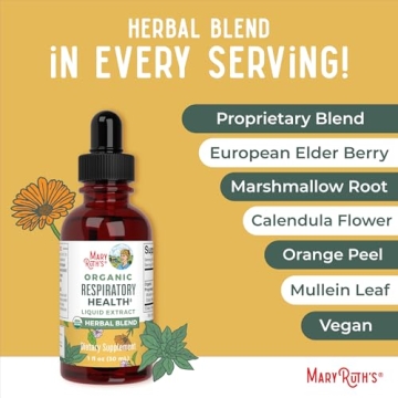 Organic Respiratory Health Drops Mullein Elderberry Vegan