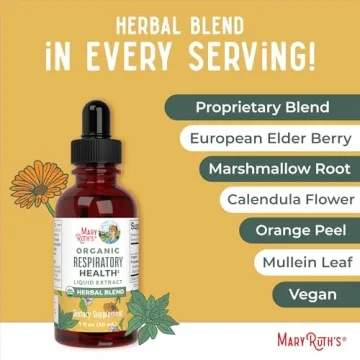 Organic Respiratory Health Drops Mullein Elderberry Vegan
