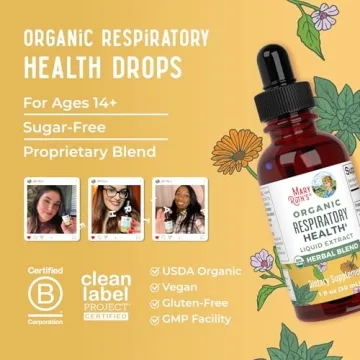 Organic Respiratory Health Drops Mullein Elderberry Vegan