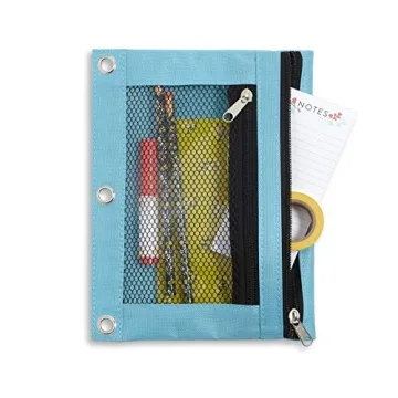 Durable 6-Pack Pencil Pouches in Assorted Colors