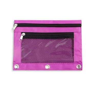 Durable 6-Pack Pencil Pouches in Assorted Colors