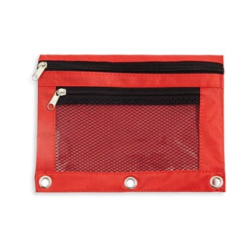 Durable 6-Pack Pencil Pouches in Assorted Colors