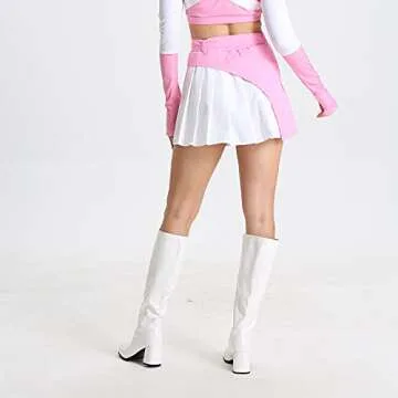 LIURUIJIA Women's Knee High White Gogo Boots for Parties