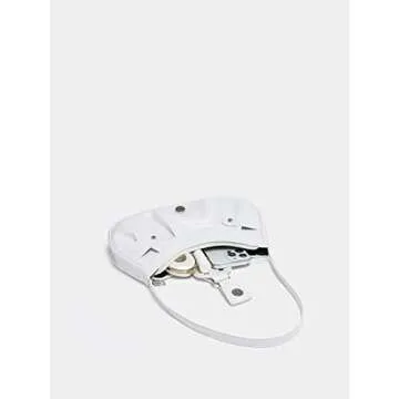 Verdusa Women's Pleated Hobo Shoulder Bag PU Leather Clutch Handbag White one-size