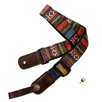 Classic Country Style Ukulele Strap with Leather Locker