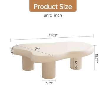 StyHube Cloud Coffee Table - Elegant Modern Design for Small Spaces