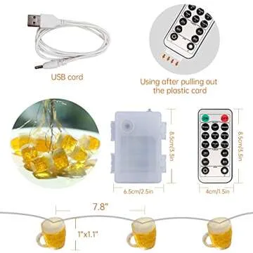 Immeiscent Beer LED String Lights for Parties and Decor