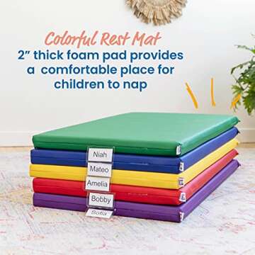 ECR4Kids Rainbow Rest Mat 5-Piece Set for Preschool Naps