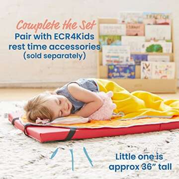 ECR4Kids Rainbow Rest Mat 5-Piece Set for Preschool Naps