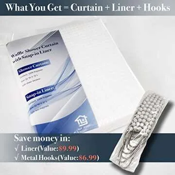 N&Y HOME Premium Waffle Shower Curtain Set - 54" x 78"