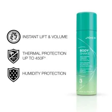 Joico Body Shake Texturizing Finisher | For Fine to Medium Hair | Long-Lasting Volume & Fullness | Thermal Heat, Humidity, Pollution, & UV Protection | Control Frizz & Flyaways | Paraben Free | 250mL