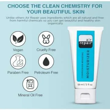 Air Repair Complexion Boosting Moisturizer with Hyaluronic Acid & Ceramide, Skin Barrier Repair Moisturizer for Dry Skin, Hydrating Face Moisturizer Reduces Aging & Wrinkles, Vegan & Cruelty Free