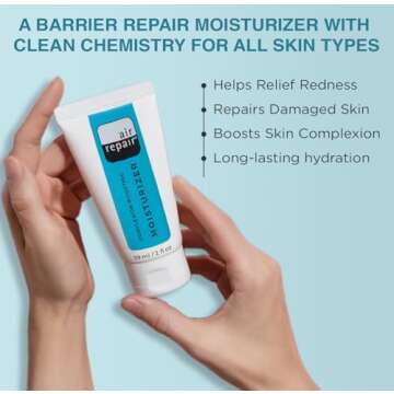 Air Repair Complexion Boosting Moisturizer with Hyaluronic Acid & Ceramide, Skin Barrier Repair Moisturizer for Dry Skin, Hydrating Face Moisturizer Reduces Aging & Wrinkles, Vegan & Cruelty Free