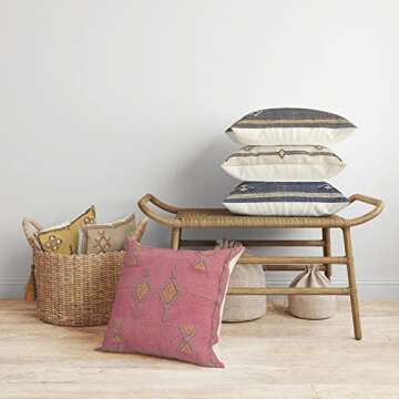 Trade Star Sabra Kilim Pillow Cover 100% Cotton Sofa Pillow Cover Handwoven Luxurious Farmhouse Bedding Cushion Case for Home Decor Throw Pillow Cover