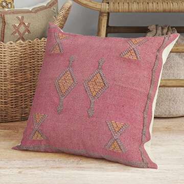 Trade Star Sabra Kilim Pillow Cover 100% Cotton Sofa Pillow Cover Handwoven Luxurious Farmhouse Bedding Cushion Case for Home Decor Throw Pillow Cover