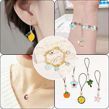 SANNIX 200Pcs Gold Enamel Charms for Jewelry Making