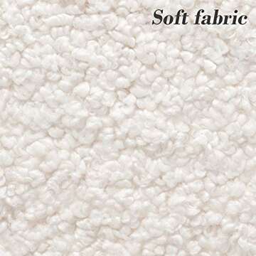 ONEVOG Cozy Sherpa Dining Chair, White Boucle Chairs with Arms, Curved Back Makeup Vanity Chair for Girls Women, Upholstered Dining Room Chair, Black Metal Legs, Set of 2