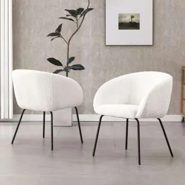 ONEVOG Cozy Sherpa Dining Chair Set of 2 - Stylish Comfort