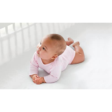 aden + anais Essentials Classic Crib Sheet, 100% Cotton Muslin, Super Soft, Breathable, Tailored Snug Fit, Solid White