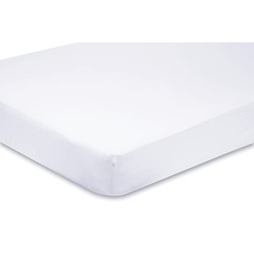 aden + anais Essentials Classic Crib Sheet, 100% Cotton Muslin, Super Soft, Breathable, Tailored Snug Fit, Solid White