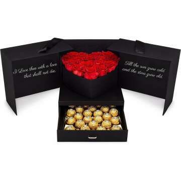 Romantic Red Roses and Chocolates Gift Box