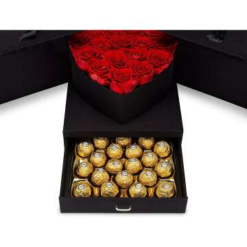 Romantic Red Roses and Chocolates Gift Box