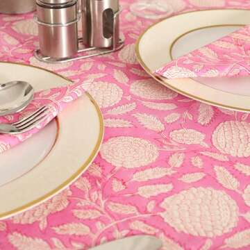 Elegant Handblock Print Tablecloth for Every Occasion