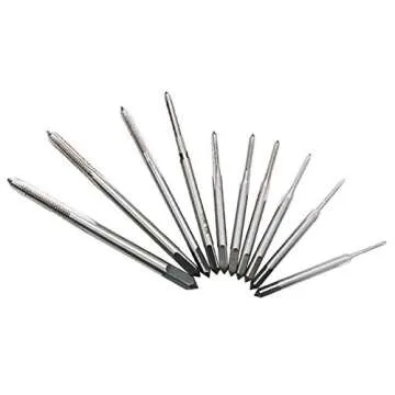 10 Pcs Micro Taps for Clocks and Watches Tapping, Mini Spiral Flute Taps Machine Tap Sets Metric Straight Flute Coarse Thread Design, M1 M1.2 M1.4 M1.6 M1.7 M1.8 M2 M2.5 M3 M3.5