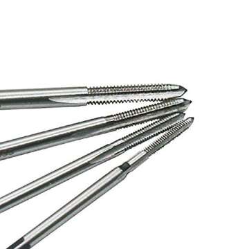 10 Pcs Micro Taps for Clocks and Watches Tapping, Mini Spiral Flute Taps Machine Tap Sets Metric Straight Flute Coarse Thread Design, M1 M1.2 M1.4 M1.6 M1.7 M1.8 M2 M2.5 M3 M3.5