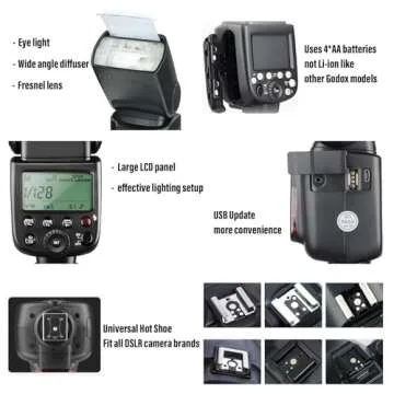 Godox TT600 2.4G Wireless Camera Flash Speedlite with Diffuser, Master/Slave GN60 Manual Flash, HSS when paired off camera with Godox X Trigger System for Canon Nikon Pentax Olympus Fujifilm Panasonic