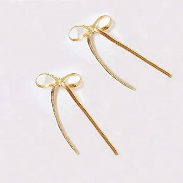 Elegant Long Tassel Bow Drop Earrings for Weddings