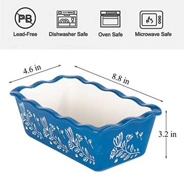 Wisenvoy Loaf Pan Bread Pan Ceramic loaf pans for baking Porcelain Baking Pans Nonstick Bread Pans for Baking