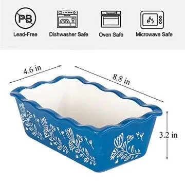 Wisenvoy Loaf Pan Bread Pan Ceramic loaf pans for baking Porcelain Baking Pans Nonstick Bread Pans for Baking