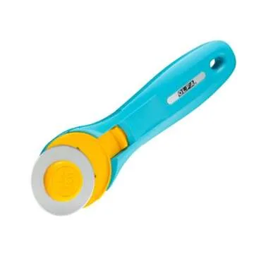 OLFA 45mm Quick-Change Rotary Cutter (RTY-2/C) - Rotary Fabric Cutter w/Blade Cover for Crafts, Sewing, Quilting, Replacement Blade: OLFA RB45-1 (Aqua)