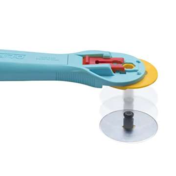 OLFA 45mm Quick-Change Rotary Cutter (RTY-2/C) - Rotary Fabric Cutter w/Blade Cover for Crafts, Sewing, Quilting, Replacement Blade: OLFA RB45-1 (Aqua)