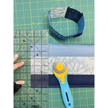 OLFA 45mm Quick-Change Rotary Cutter (RTY-2/C) - Rotary Fabric Cutter w/Blade Cover for Crafts, Sewing, Quilting, Replacement Blade: OLFA RB45-1 (Aqua)