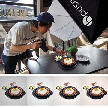 HPUSN Softbox Continuous Lighting Kit Professional Studio Photography with Max 8.5ft x 10ft Background Support System,2 Reflectors 20x28 Inch Umbrellas for Portrait and Photography