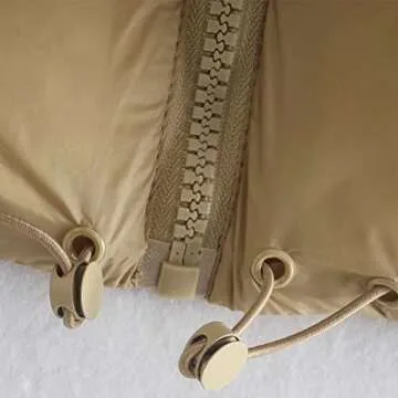 KEOMUD Women's Winter Crop Vest Lightweight Sleeveless Warm Outerwear Puffer Vest Padded Gilet Khaki Large