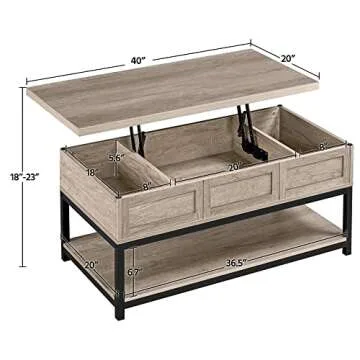 Stylish Yaheetech Lift Top Coffee Table with Storage