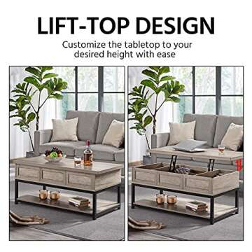 Stylish Yaheetech Lift Top Coffee Table with Storage